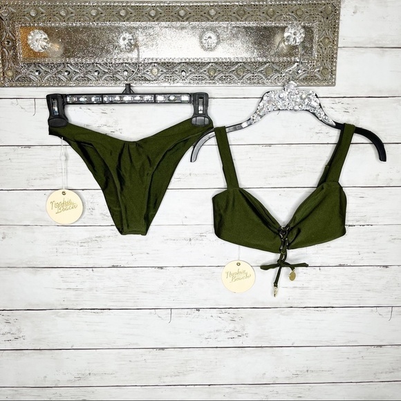 Revolve Nookie Beach Green 2 Piece Amazon Bikini Swimsuit Set XS/S - Picture 3 of 11